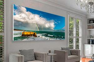 Sample of a living room with wall art.